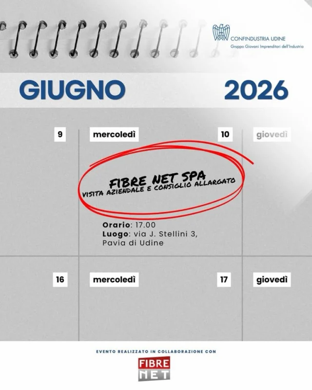 🏭 Un nuovo appuntamento per scoprire da vicino una delle eccellenze del nostro territorio.

📅 Mercoledì 10 giugno alle ore 17.00 il Gruppo Giovani Imprenditori di Confindustria Udine visiterà Fibre Net, azienda leader nello sviluppo e nella produzione di soluzioni innovative per la sicurezza in edilizia e nelle infrastrutture.

🔬 Oltre vent’anni di ricerca, ingegneria e innovazione al servizio del rinforzo strutturale, del miglioramento sismico e della manutenzione delle opere.

A seguire si terrà il Consiglio Allargato, occasione di confronto e condivisione tra i giovani imprenditori del territorio 🤝

Con il supporto di: @4dodo_beyondimagination - Blue Service - @koki.spa - @synergieitalia - Ceccarelli Group - @duscivogliedisicilia - Generali - @sacercarrellielevatori - INGEGNO Suite - Zeranta - @_upperlab 

#GGIUD #innovazione #storiedibusiness #crescitaaziendale
